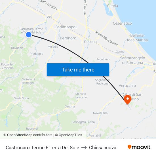 Castrocaro Terme E Terra Del Sole to Chiesanuova map