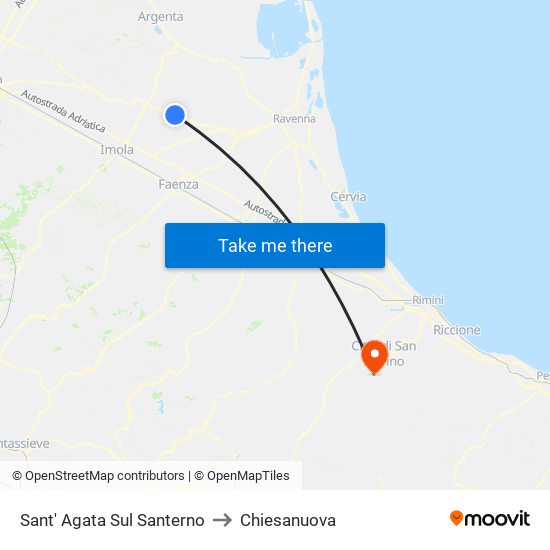 Sant' Agata Sul Santerno to Chiesanuova map