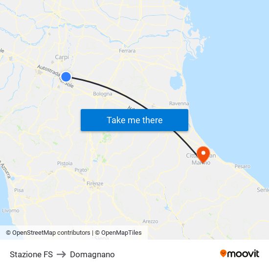 Stazione FS to Domagnano map