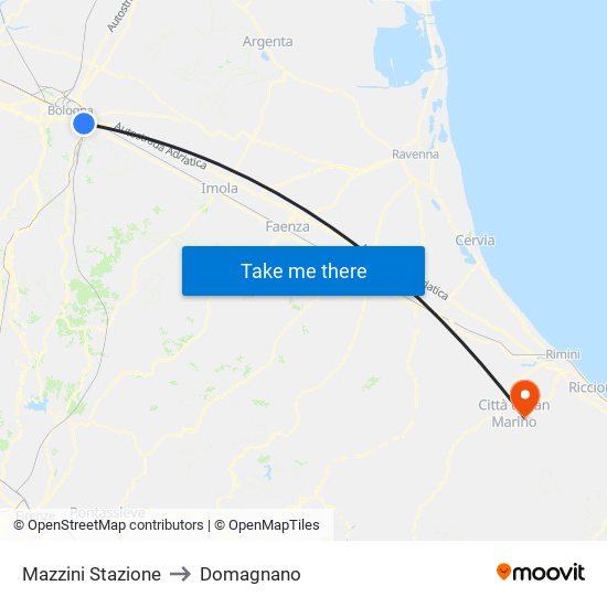 Mazzini Stazione to Domagnano map