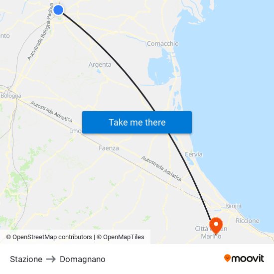 Stazione to Domagnano map