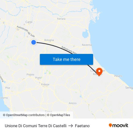 Unione Di Comuni Terre Di Castelli to Faetano map
