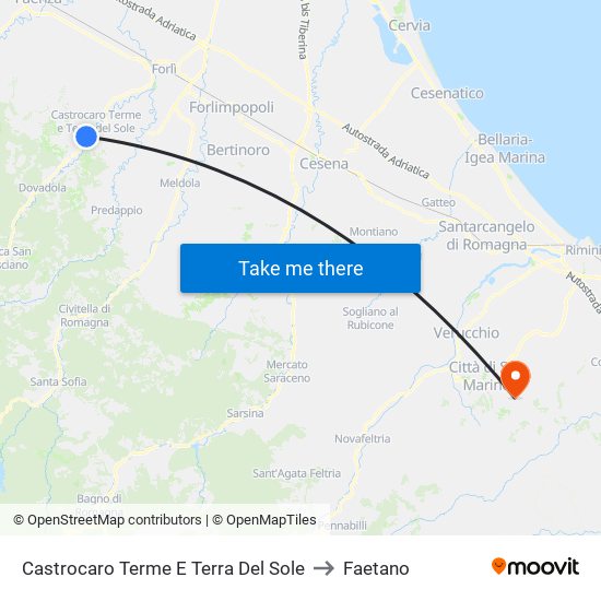 Castrocaro Terme E Terra Del Sole to Faetano map