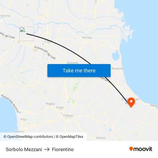 Sorbolo Mezzani to Fiorentino map