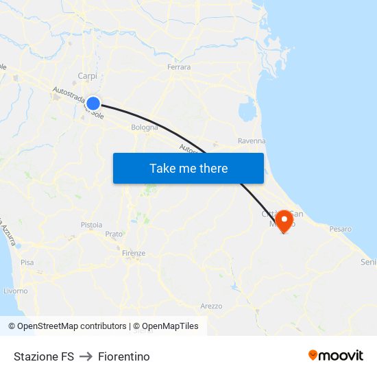 Stazione FS to Fiorentino map