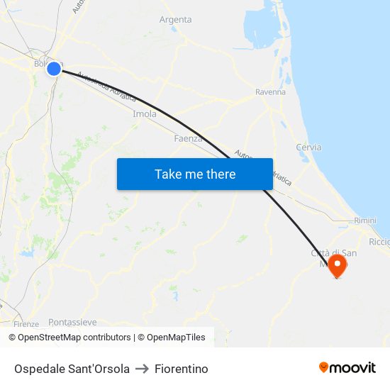 Ospedale Sant'Orsola to Fiorentino map