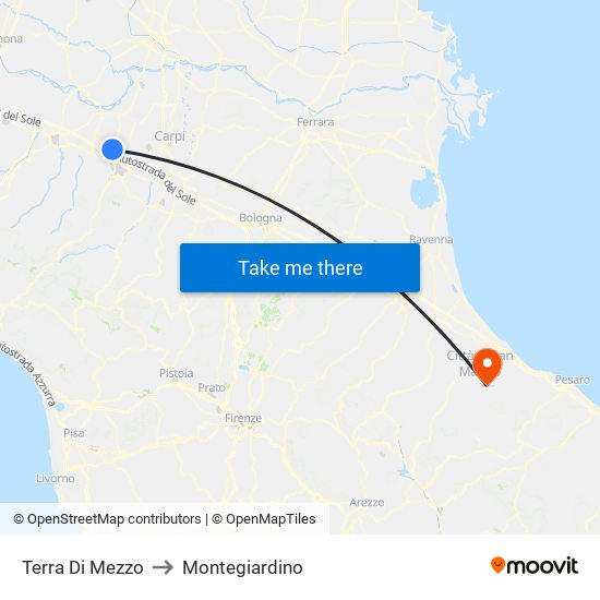 Terra Di Mezzo to Montegiardino map