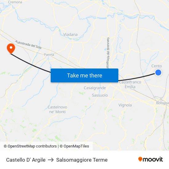 Castello D' Argile to Salsomaggiore Terme map