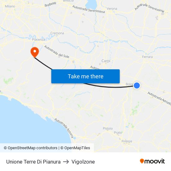 Unione Terre Di Pianura to Vigolzone map