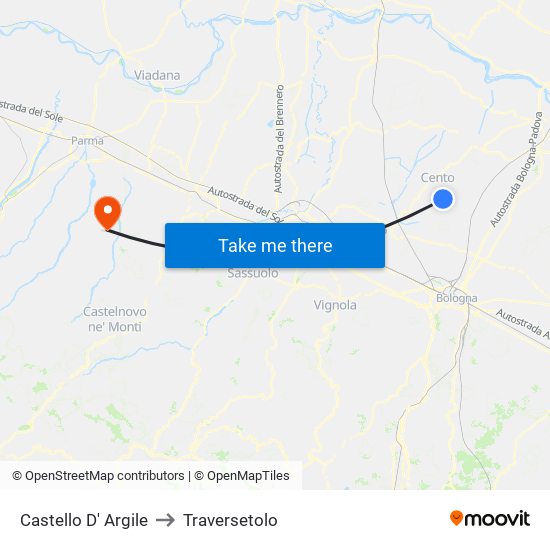 Castello D' Argile to Traversetolo map