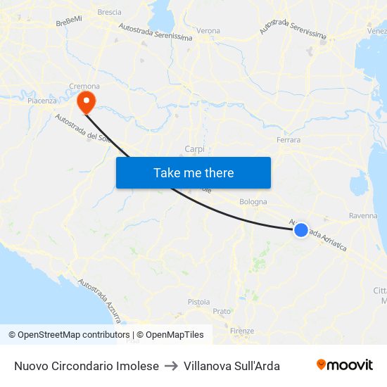Nuovo Circondario Imolese to Villanova Sull'Arda map