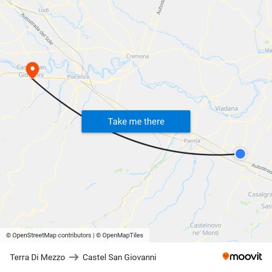 Terra Di Mezzo to Castel San Giovanni map