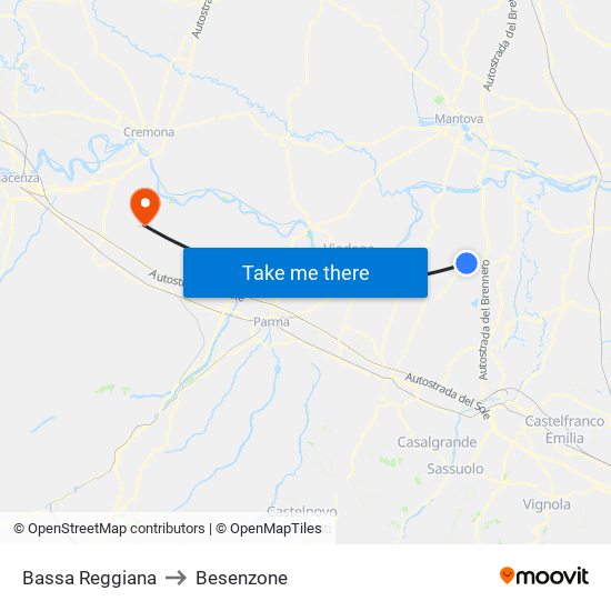 Bassa Reggiana to Besenzone map