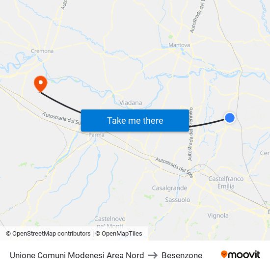 Unione Comuni Modenesi Area Nord to Besenzone map