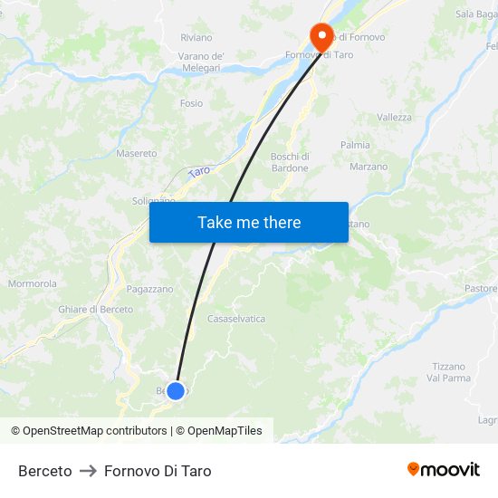 Berceto to Fornovo Di Taro map