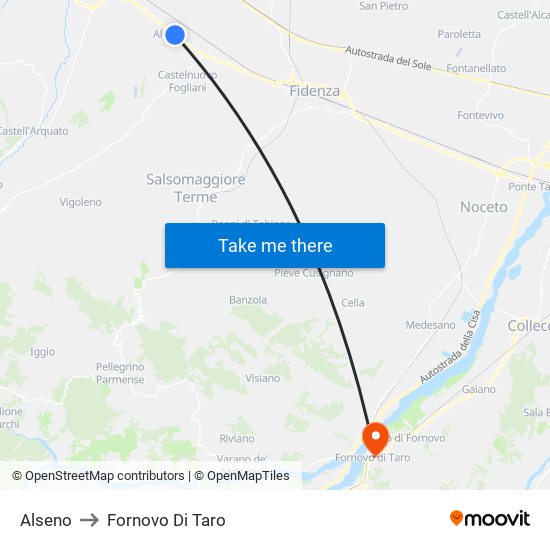Alseno to Fornovo Di Taro map