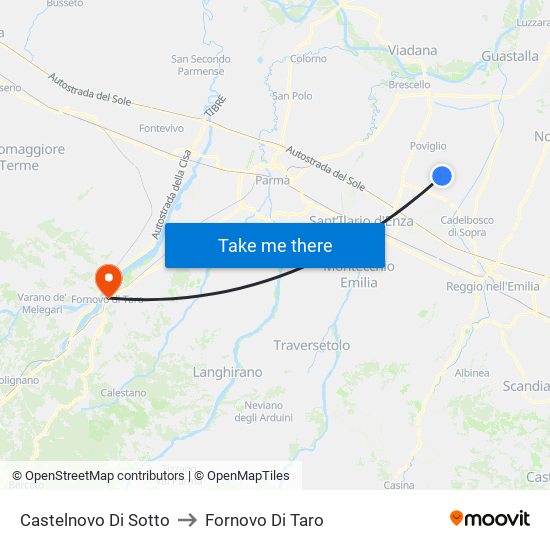 Castelnovo Di Sotto to Fornovo Di Taro map