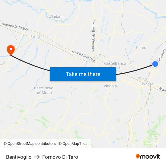 Bentivoglio to Fornovo Di Taro map