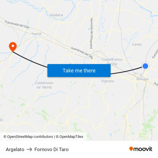 Argelato to Fornovo Di Taro map