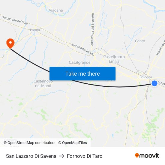 San Lazzaro Di Savena to Fornovo Di Taro map