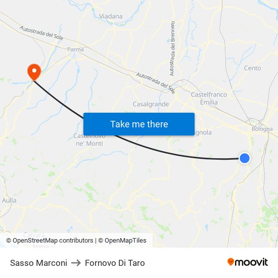 Sasso Marconi to Fornovo Di Taro map