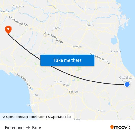 Fiorentino to Bore map