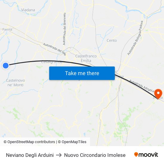 Neviano Degli Arduini to Nuovo Circondario Imolese map