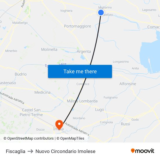 Fiscaglia to Nuovo Circondario Imolese map