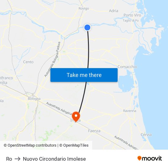 Ro to Nuovo Circondario Imolese map