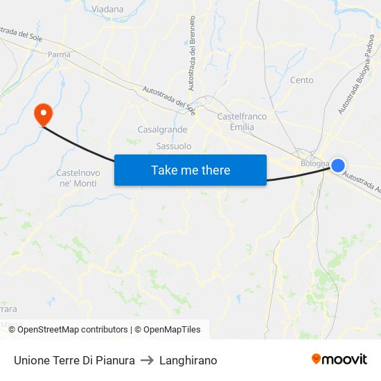 Unione Terre Di Pianura to Langhirano map