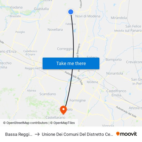 Bassa Reggiana to Unione Dei Comuni Del Distretto Ceramico map