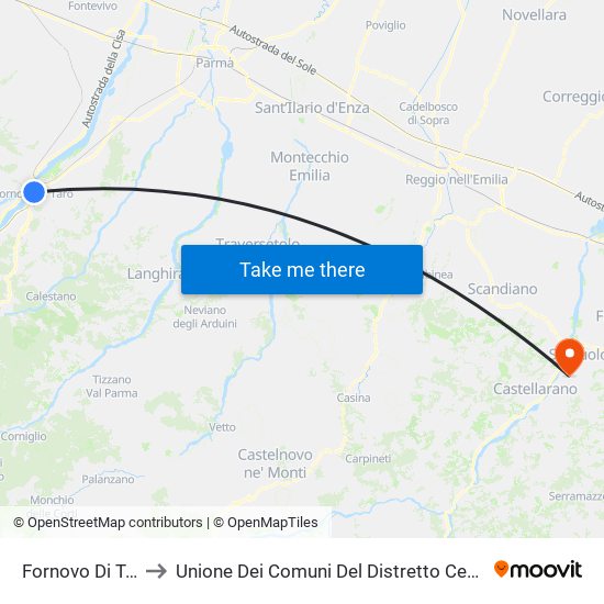 Fornovo Di Taro to Unione Dei Comuni Del Distretto Ceramico map