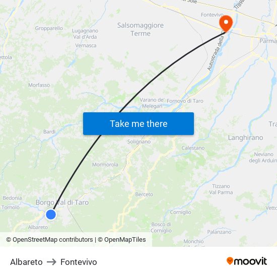Albareto to Fontevivo map