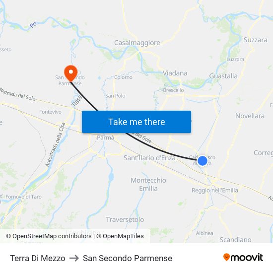 Terra Di Mezzo to San Secondo Parmense map