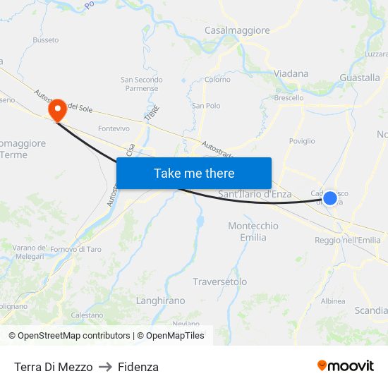 Terra Di Mezzo to Fidenza map