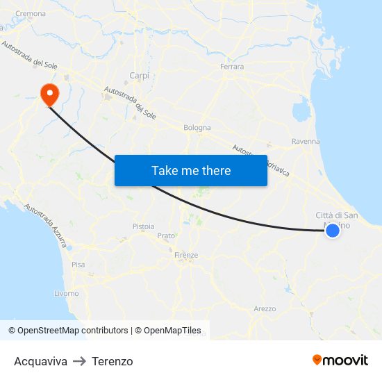 Acquaviva to Terenzo map