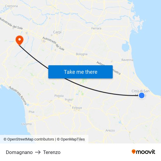 Domagnano to Terenzo map