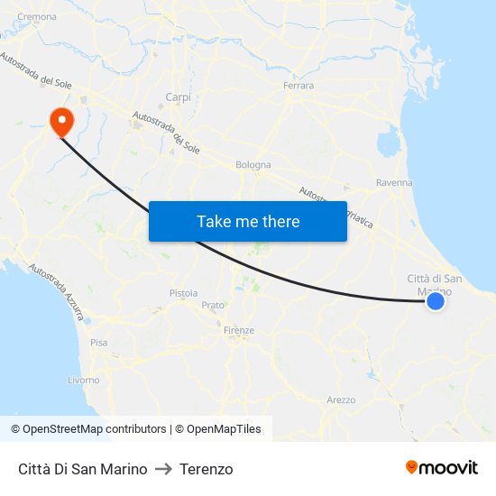 Città Di San Marino to Terenzo map