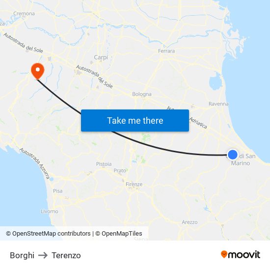 Borghi to Terenzo map