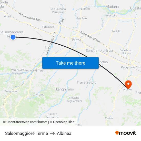 Salsomaggiore Terme to Albinea map