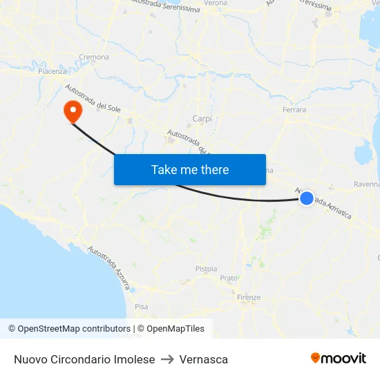 Nuovo Circondario Imolese to Vernasca map