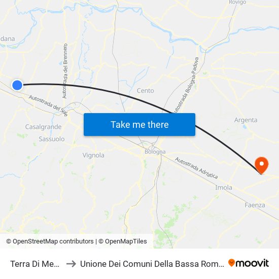 Terra Di Mezzo to Unione Dei Comuni Della Bassa Romagna map