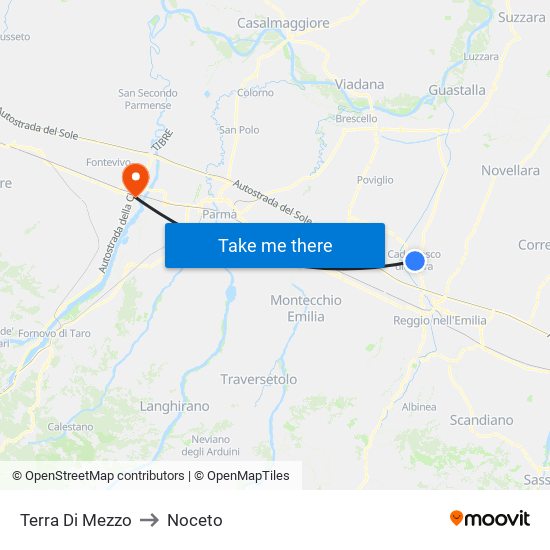 Terra Di Mezzo to Noceto map