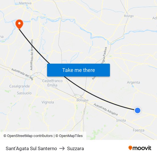 Sant'Agata Sul Santerno to Suzzara map