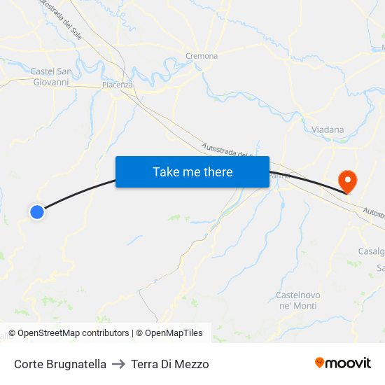 Corte Brugnatella to Terra Di Mezzo map