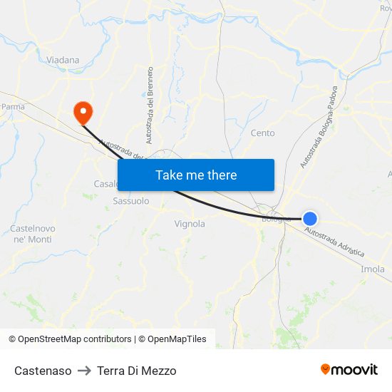 Castenaso to Terra Di Mezzo map
