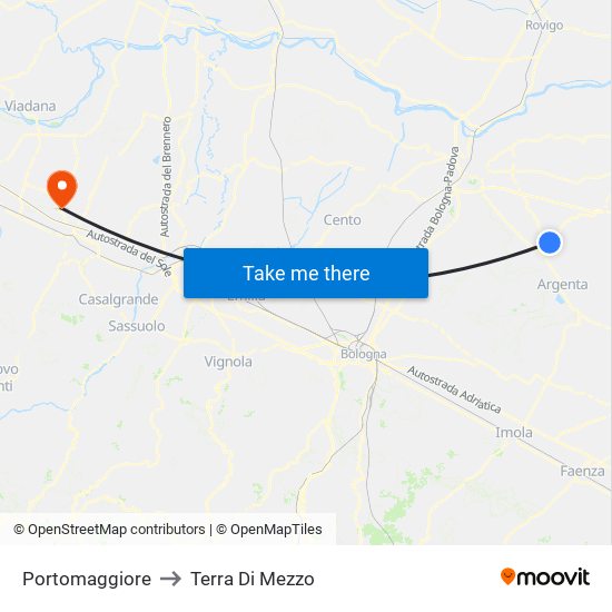 Portomaggiore to Terra Di Mezzo map