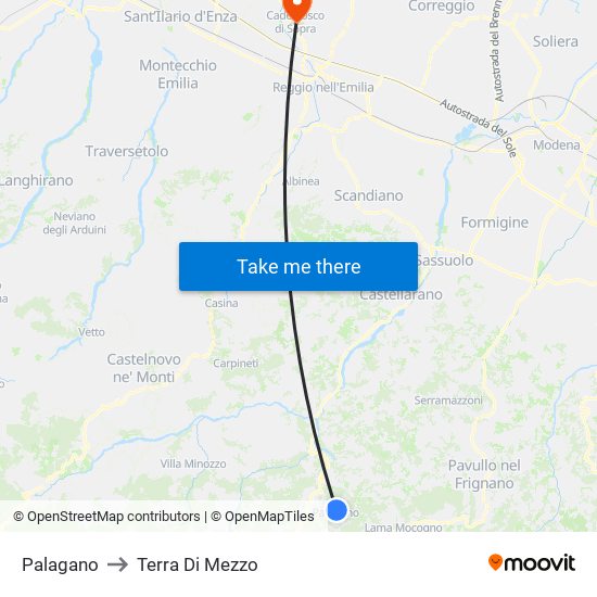 Palagano to Terra Di Mezzo map