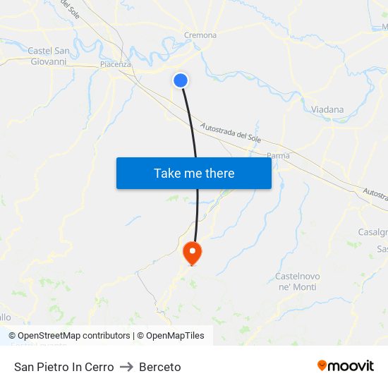 San Pietro In Cerro to Berceto map