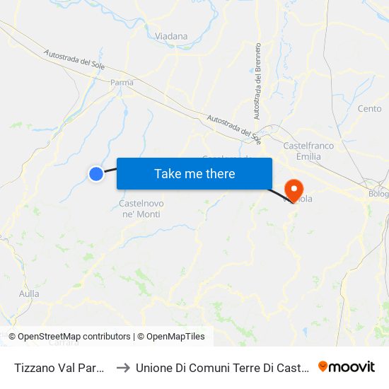 Tizzano Val Parma to Unione Di Comuni Terre Di Castelli map